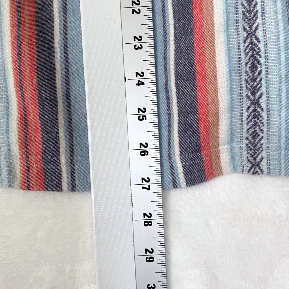 Faherty Baja Sierra Paradise Poncho Hoodie Pullover Striped Organic Cotton XL - Picture 8 of 8